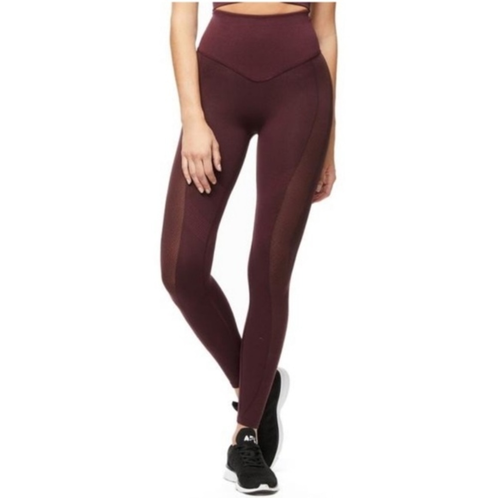 Good American Burgundy The Knockout Seamless Leggings Size XS/S Gym Workout